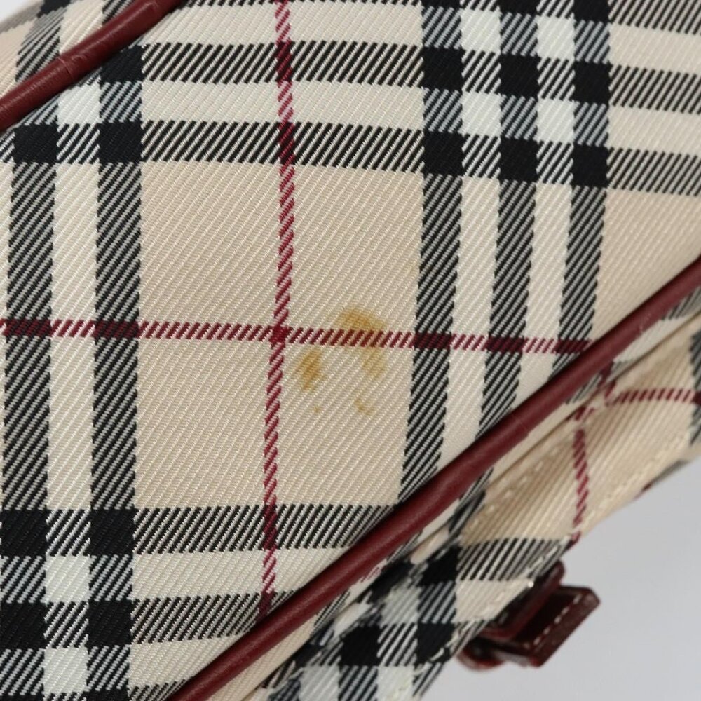 Authentic BURBERRY Nova Check Blue Label Shoulder Bag Canvas Beige Silver - Picture 6 of 16